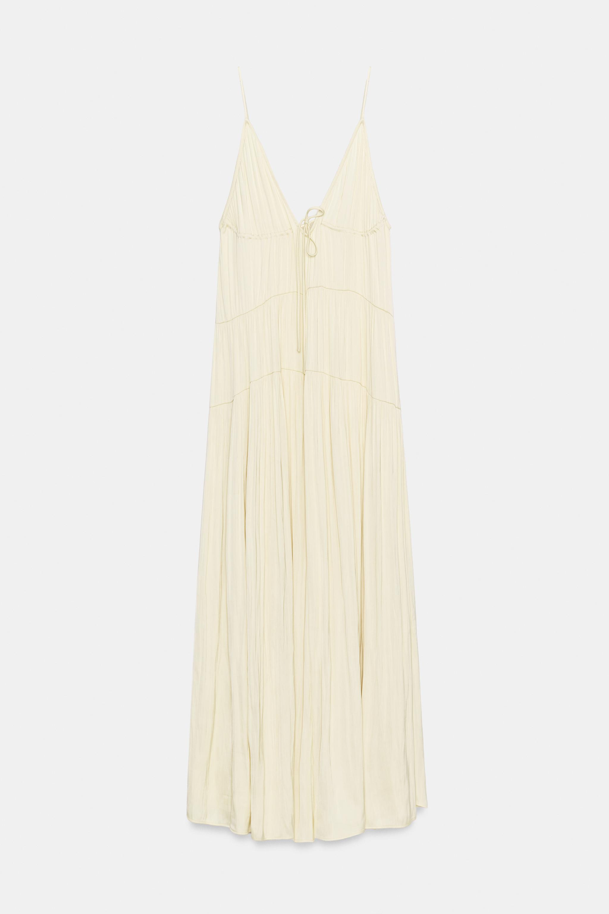 GATHERED SATIN LONG DRESS | Zara UK