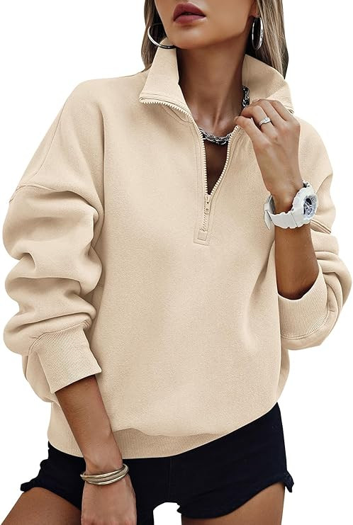 PRETTYGARDEN Womens Half Zip Oversized Sweatshirts Fleece Hoodies 2026 Trendy Long Sleeve Pullove... | Amazon (US)