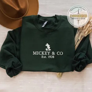 Mickey & Co 1928 Embroidered Sweatshirt, Disney Sweatshirt, Retro Mickey and Co, Disneyworld Shir... | Etsy (Global)