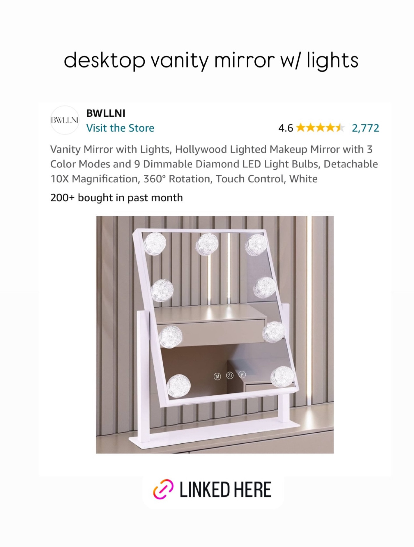 Dorm room essential! Bathrooms are teeny tiny, so turn a corner of their desk into a vanity with this compact makeup mirror with lights  

#LTKBacktoSchool