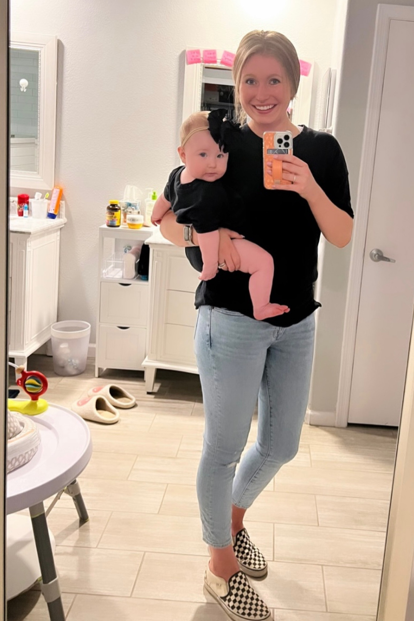 Twinning with my little mini-me! 👩‍👧🖤 These matching mother-daughter outfits are not just clothes; they're moments of love and style combined. Embrace the cuteness, and cherish every twinning adventure with your baby girl! #MommyAndMe #Twinning #FashionGoals

#LTKfamily #LTKstyletip #LTKbaby