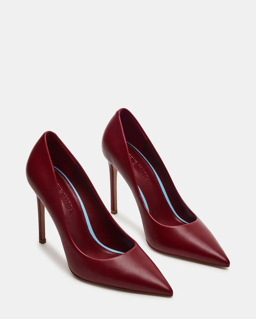 THRIVE Wine Leather Stiletto Pump | Women's Heels | Steve Madden (US)