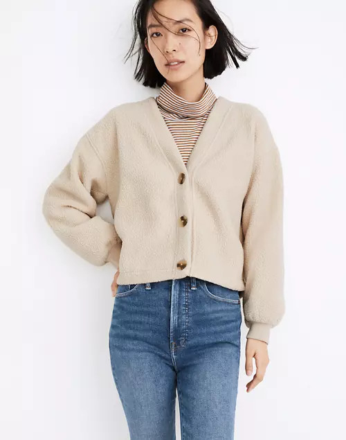 (Re)sourced Fleece Crop Cardigan | Madewell