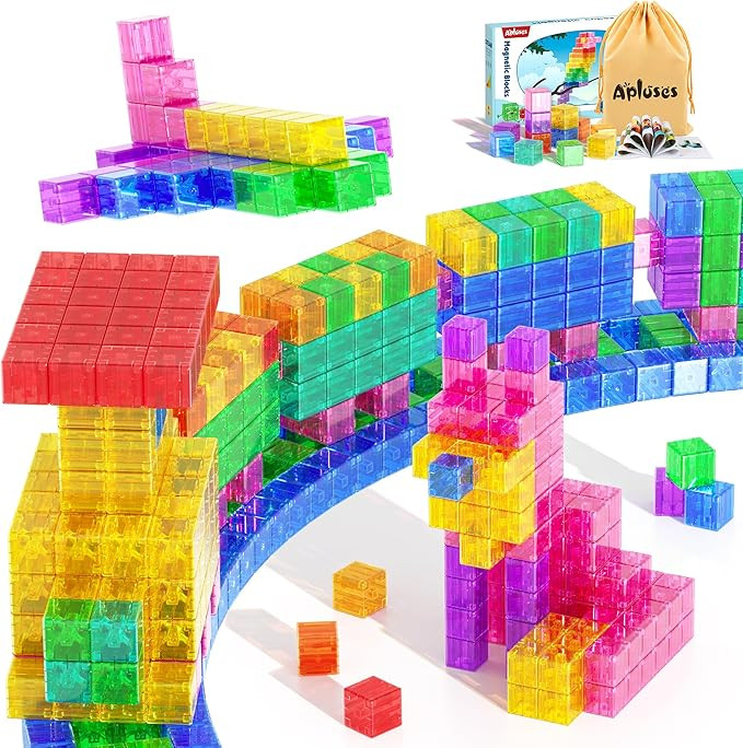 45PCS Magnetic Blocks - Transparent Magnet Cubes, Toddler Building Blocks, Sensory Autism Gifts f... | Amazon (US)