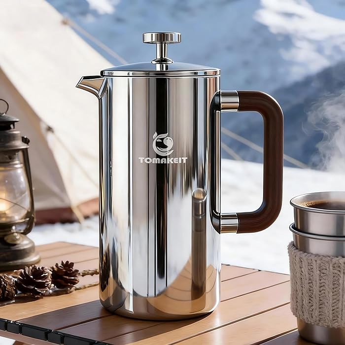 TOMAKEIT 1L/34 Oz French Press Coffee Maker,304 Stainless Steel Coffee Press,Durable & Easy Clean... | Amazon (US)