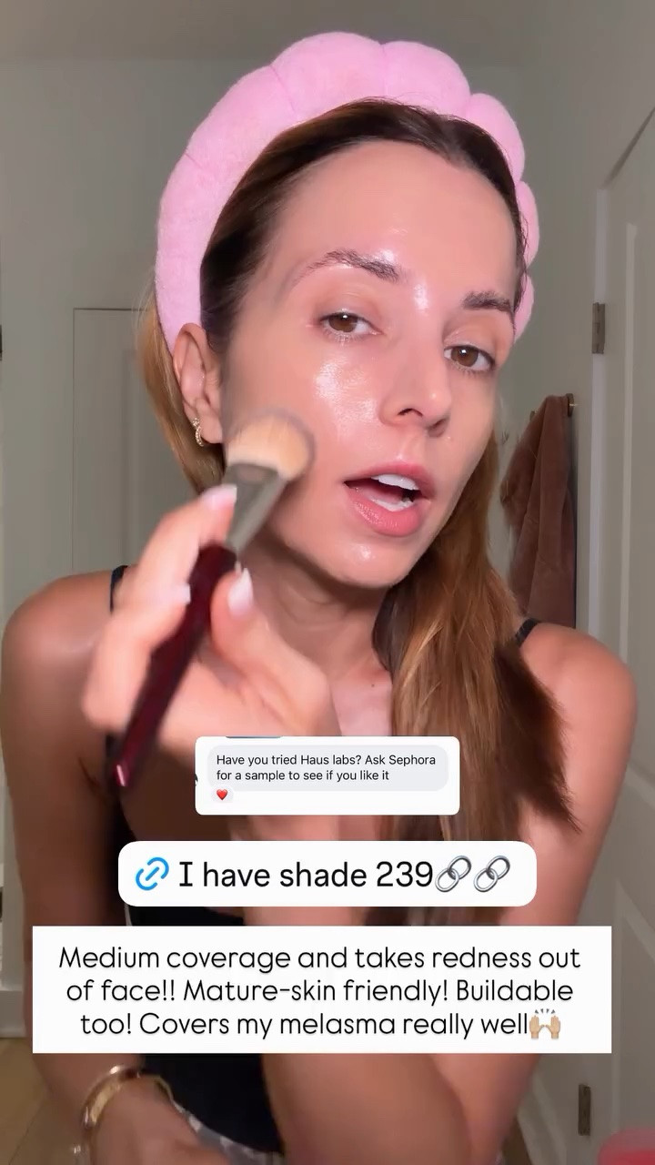 Medium coverage and takes redness out of face!! Mature-skin friendly! Buildable too! Covers my melasma really well🙌🏼I have shade 239. Haus labs foundation.

#LTKmorningroutine #LTKselfcare #LTKBeauty