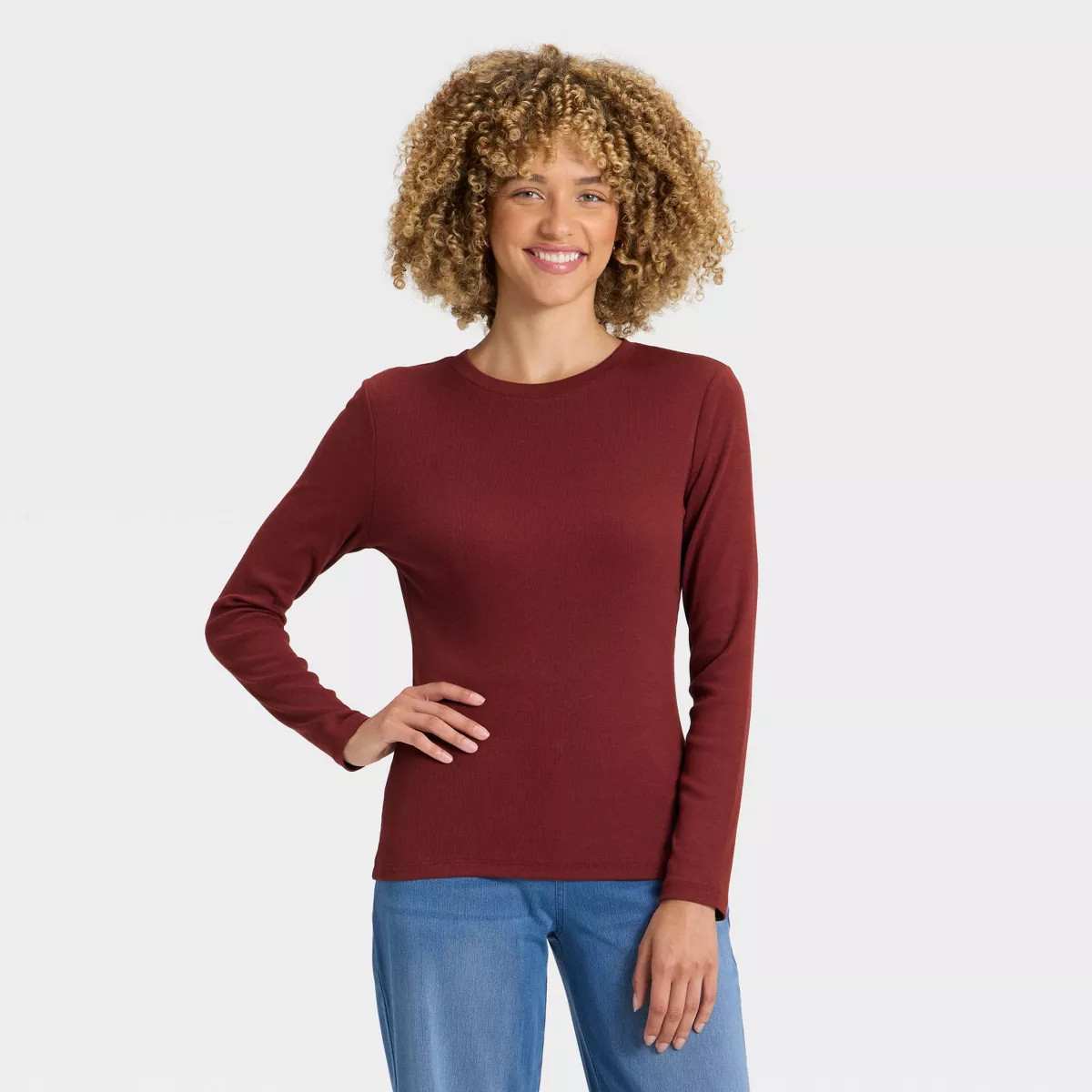 Women's Slim Fit Long Sleeve Top - A New Day™ | Target