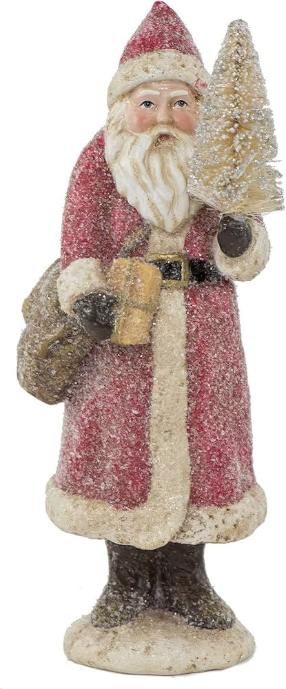 RAZ Imports Glittered Resin Santa Figure (Red) | Amazon (US)