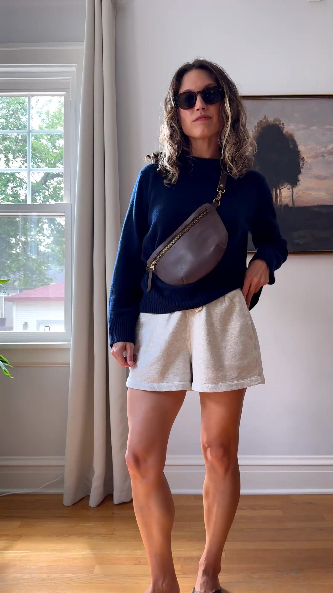 Mocha Sling Bag Stying 

Quince sweater, XS, TTS. Buck Mason shorts, S, I sized up. J.Crew sandals, TTS, limited stock, similar linked. Abby Alley sling bag, ASHLEYR15 for 15% off. Quince sunglasses.

#LTKOver40 #LTKPetite #LTKSeasonal