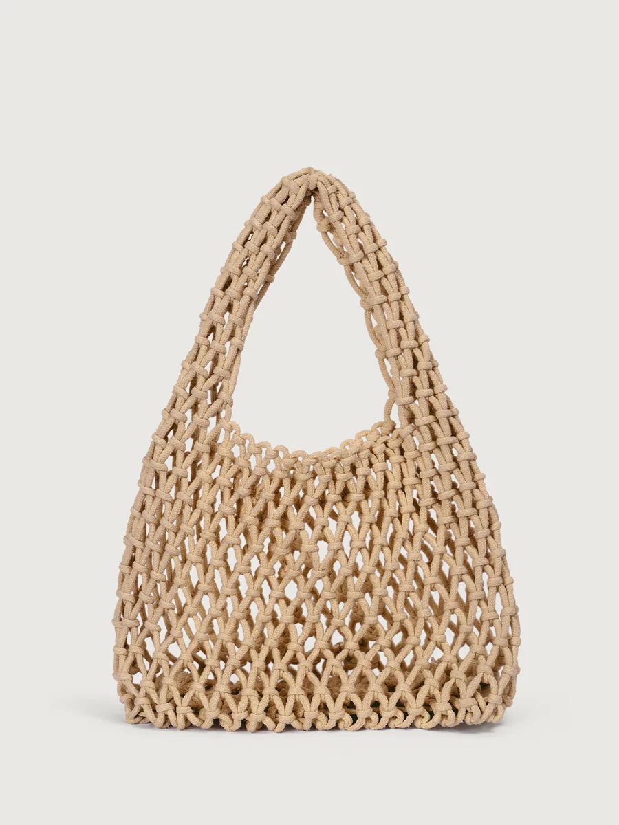 Khaki Cotton Rope Crocheted Handbag & Reviews - Beige,Khaki - Sustainable Bags | BERLOOK | BERLOOK