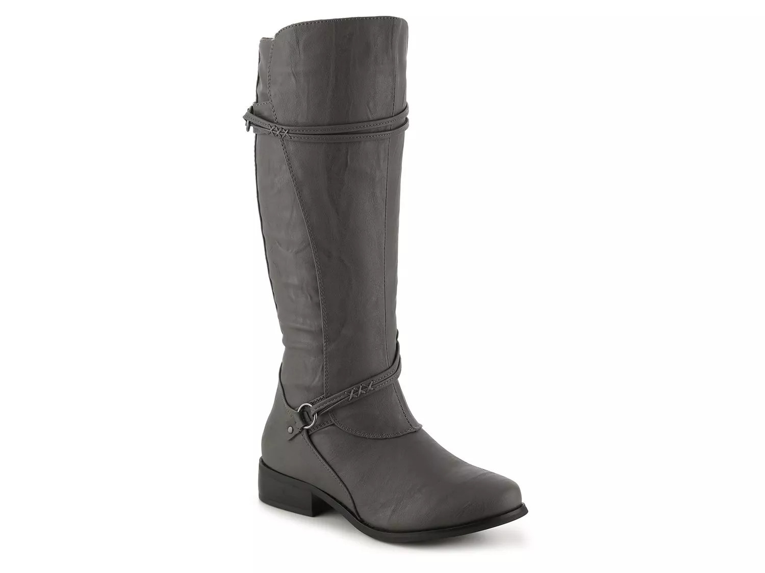 Journee Collection Extra Wide Width Harley Extra Wide Calf Riding Boot | Women's | Grey | Size 7.5 | Boots | Riding | DSW