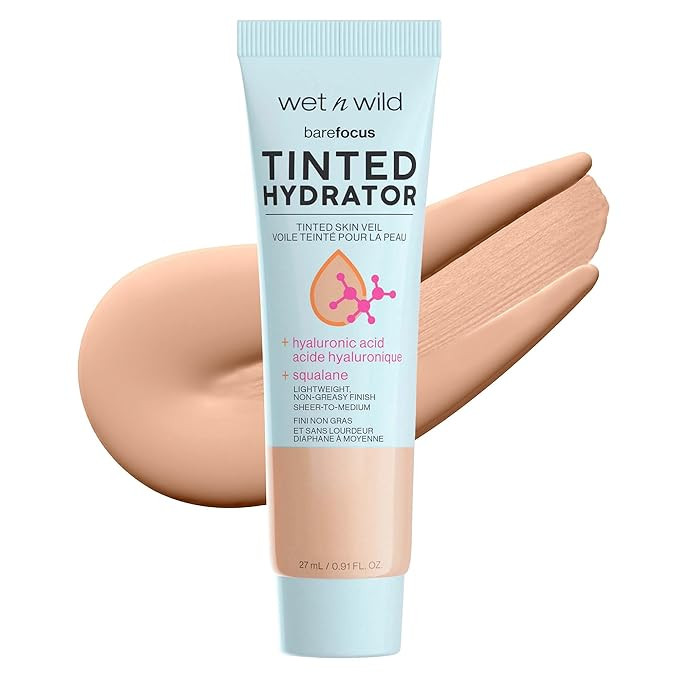 wet n wild Bare Focus Tinted Hydrator Tinted Skin Veil, Lightweight Buildable Coverage with Hyalu... | Amazon (US)