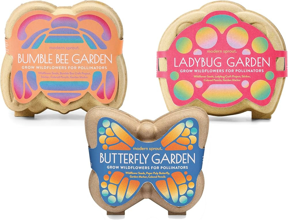 Modern Sprout Curious Critters Garden Activity Kit 3-Pack, Garden Seed Starter, Wildflower Mixed ... | Amazon (US)