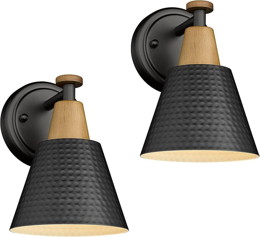 FEMILA Wall Sconces Set of 2, 1-Light Matte Black Bathroom Light Fixtures, Modern Single Vanity L... | Amazon (US)