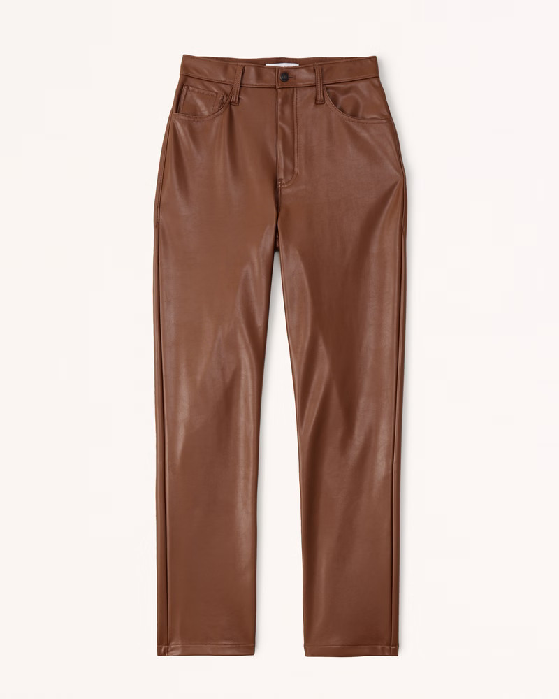 Curve Love Vegan Leather 90s Straight Pant | Abercrombie & Fitch (US)