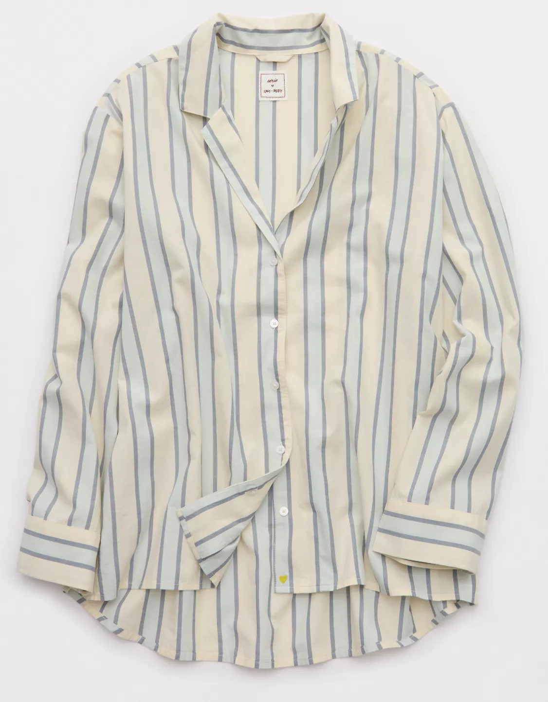 Aerie x Emily + Meritt Cotton Club Stripe Long Sleeve Top | American Eagle Outfitters (US & CA)