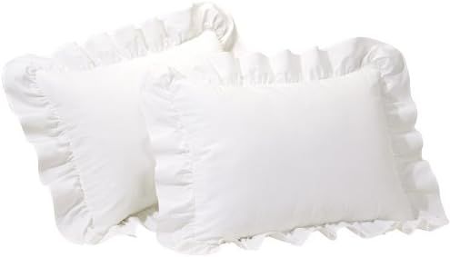 Fresh Ideas Ruffled Pillow Sham 2 Pack, King, White | Amazon (US)