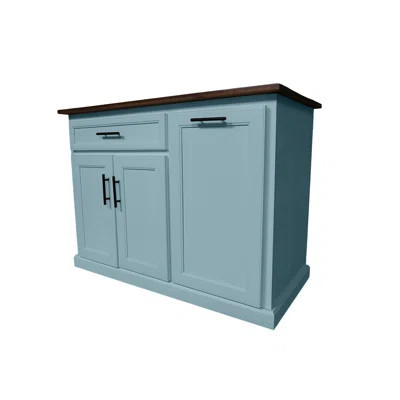 Modern 48" Solid Wood Kitchen Island with trash bin compartment and Drop Leaf | Wayfair North America