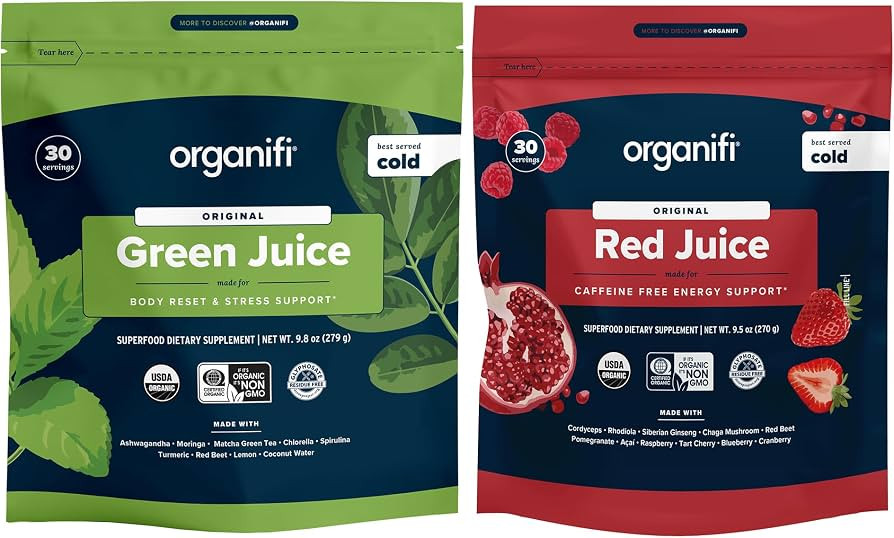 Organifi Green Juice and Red Juice Bundle - 30 Day Supply - Delicious, Refreshing Organic Superfo... | Amazon (US)