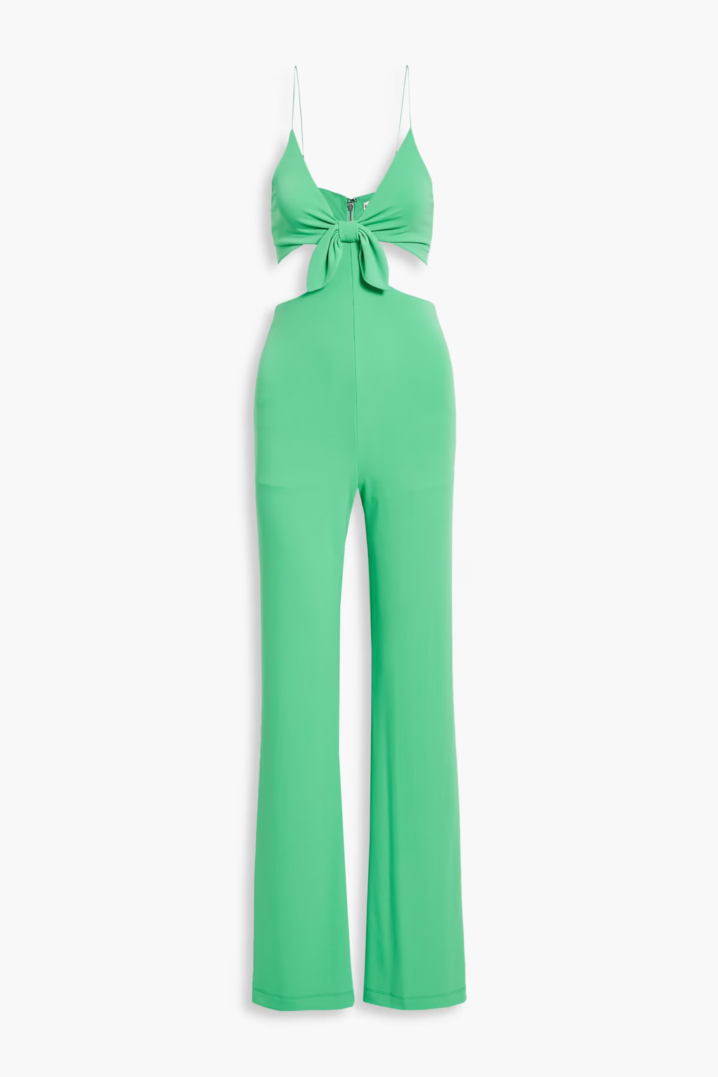 Bright green Havana bow-embellished cutout cady jumpsuit | ALICE + OLIVIA | THE OUTNET | The Outnet (US and CA)