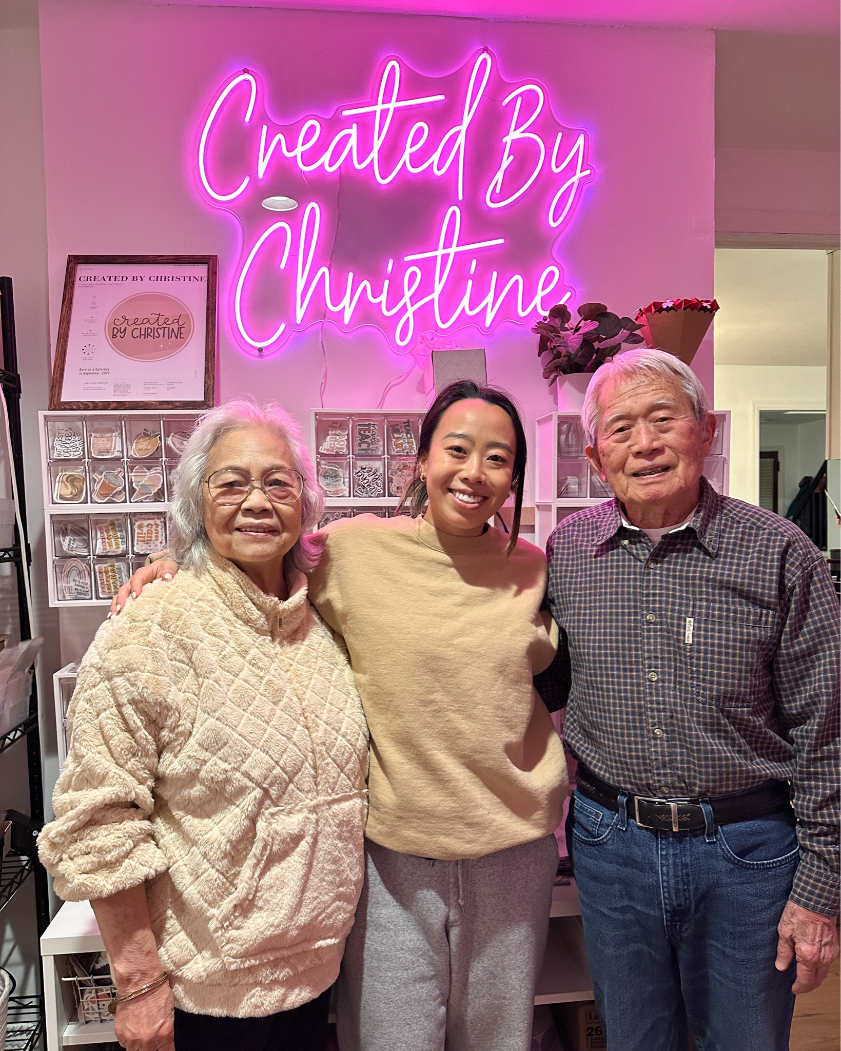 my grandparents are #1 fans of my little shop and they loved this neon sign hehe #homestudio #smallbusiness 