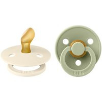 BIBS Colour Anatomical Pacifier - 2 Pack - Ivory/Sage - Latex - Ivory/Sage / Size 1 | Natural Baby Shower UK