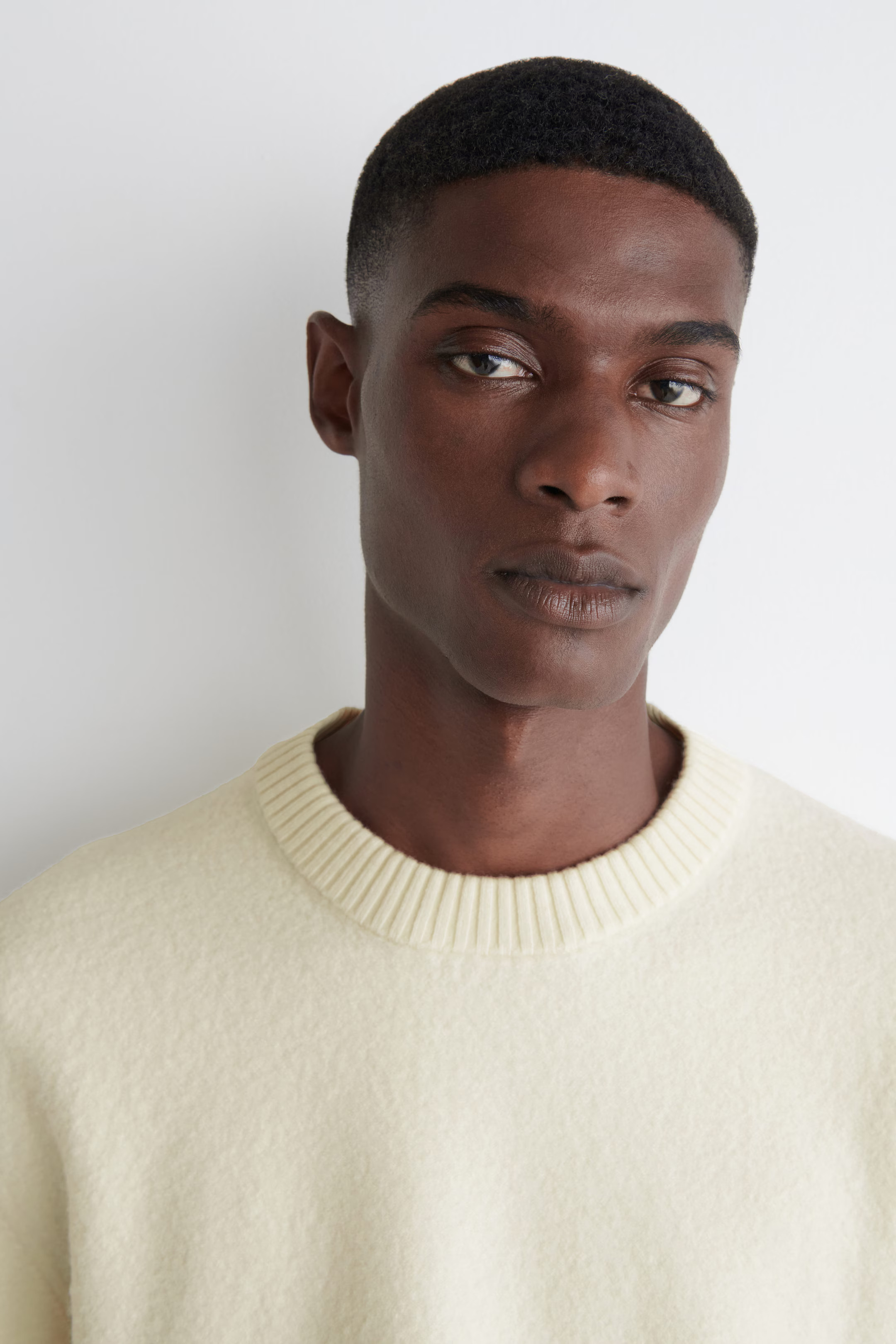 BOILED-WOOL CREW-NECK JUMPER - ECRU | COS | COS UK