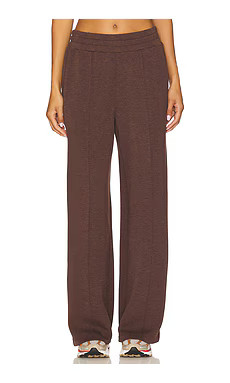 Varley The Wide Leg 30" Pant in Coffee Bean Marl from Revolve.com | Revolve Clothing (Global)