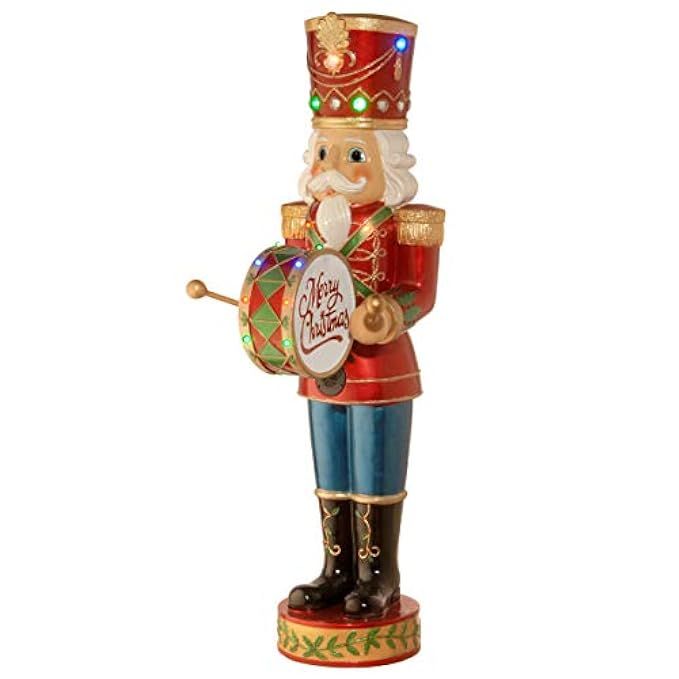 National Tree 60" Pre-Lit Animated & Music Playing Nutcracker Decoration, Red | Amazon (US)