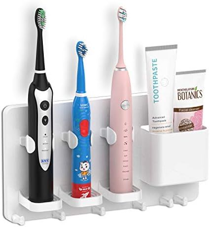 simpletome Adhesive Electric Toothbrush Holder Wall Mounted Razor Hanger Bathroom Organizer Box ABS  | Amazon (UK)