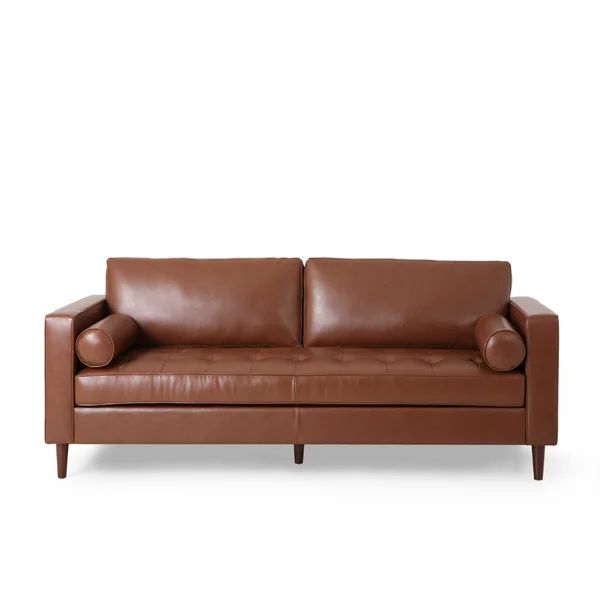 82.25" Wide Faux Leather Square Arm Sofa | Wayfair North America
