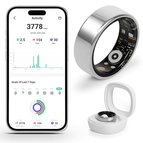 Weylmd Smart Ring for Women and Men – Fitness & Health Smart Ring with Heart Rate and Sleep Tracking – Waterproof Activity & Wellness Ring Compatible with iPhone and Android (11#) | Amazon (US)