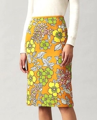 Tory Burch Printed Twill Pencil Skirt Wallpaper Floral Size 0 Women’s Designer  | eBay | eBay US