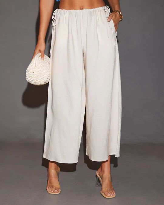 Nora Linen Side Tie Relaxed Pants | VICI Collection