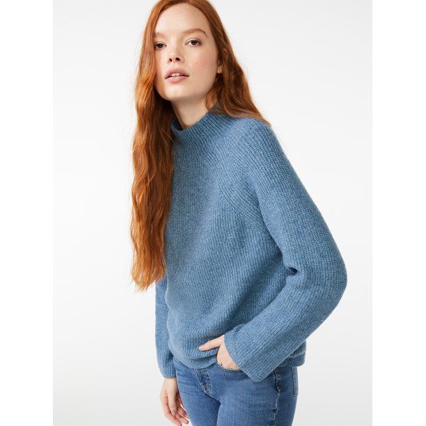 Free Assembly Women's Mock Neck Sweater - Walmart.com | Walmart (US)