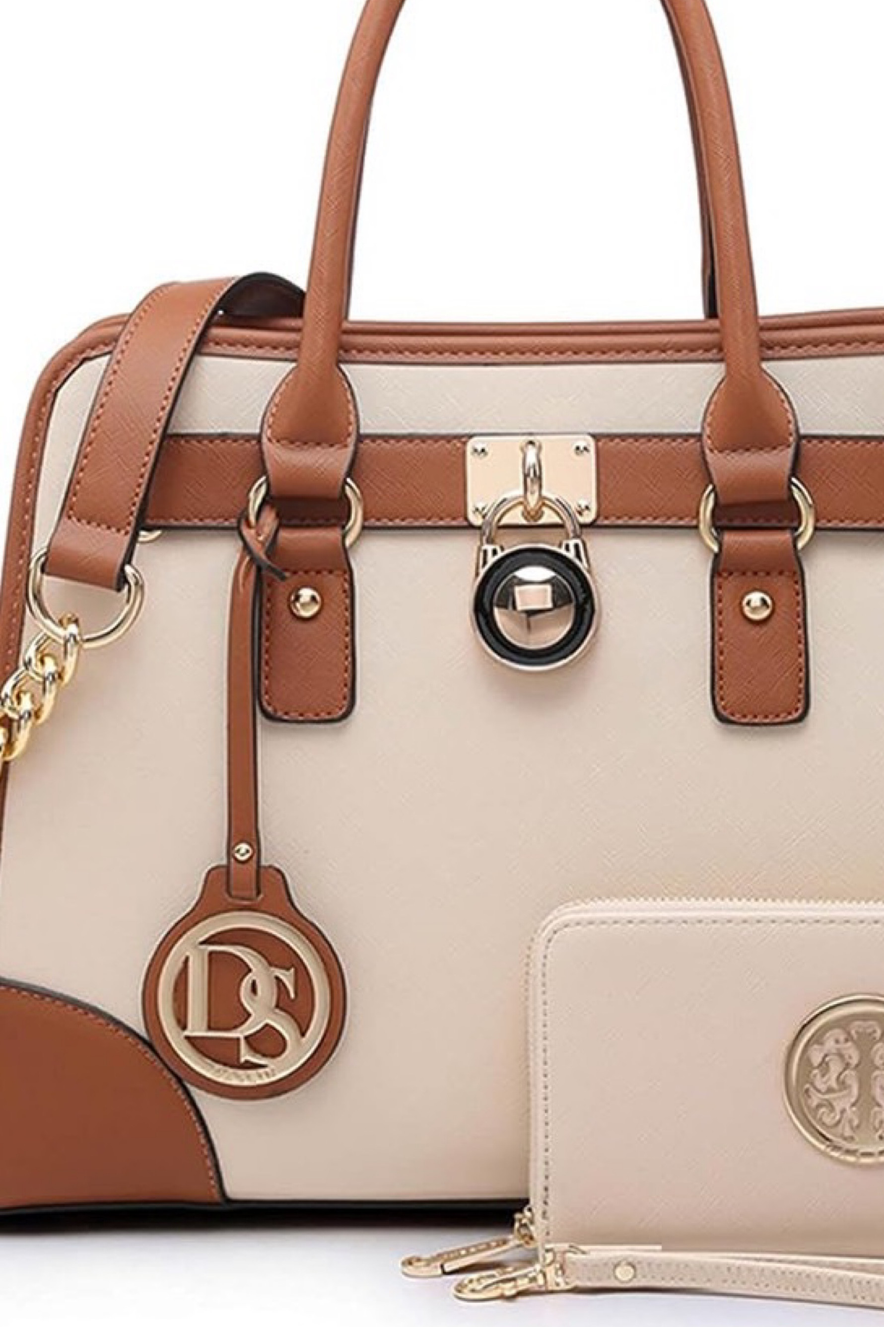 Gift for her: Women Handbags Top Handle Satchel Purse Shoulder Bag Hobo Bag Work Bag Set 2pcs. Hey, check out this fab bag! It's rocking 100% vegan leather, so no harm to our furry friends. It's got a sturdy feel with a structured design, and there's a cool belted padlock (even if it's just for show), tassels, and a non-detachable chain strap for that extra flair. 

Dimensions are on point – roomy but not too bulky. Pockets? You bet! Main compartment, zipper pocket, and open item pockets for days. And the best part? It stands up on its own, making life way easier.

Perfect for daily grind or glam, from work to vacay. And it even comes with a wallet, bonus! Gift-worthy for sure. What do you think? Comment now!

#LTKworkwear #LTKGiftGuide #LTKfindsunder50