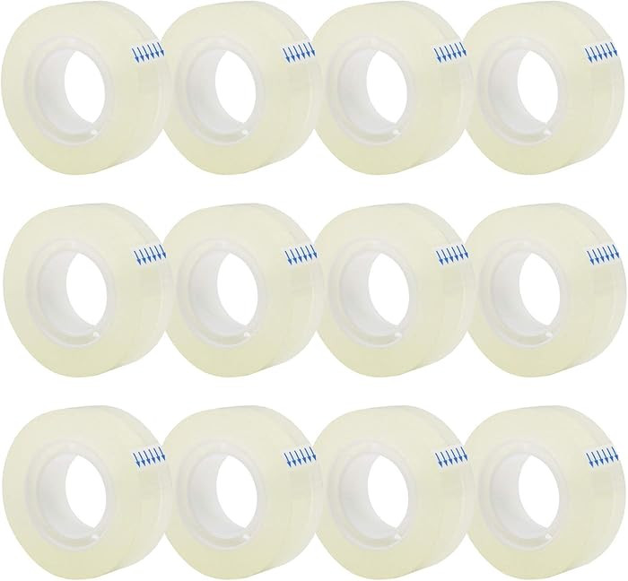 OWLKELA 12 Rolls Transparent Tape Refills, Clear Tape, All-Purpose Transparent Glossy Tape for Of... | Amazon (US)