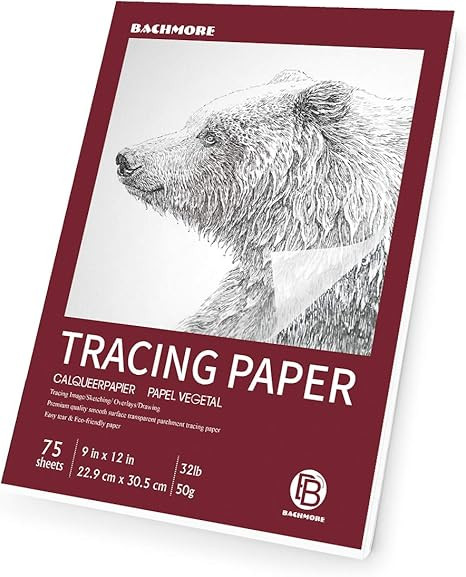 Amazon.com: Bachmore 9”x12” Artist’s Tracing Paper Pad, 75 Sheets – Translucent Tracing P... | Amazon (US)