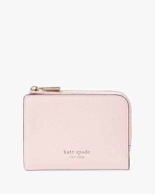 Ava Colorblocked Pebbled Leather Zip Bifold Wallet | Kate Spade (US)