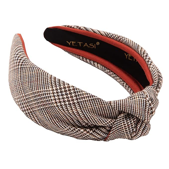 Plaid Knotted Headbands for Women Go with Everything , No Headache Brown Top Knot headband for wo... | Amazon (US)