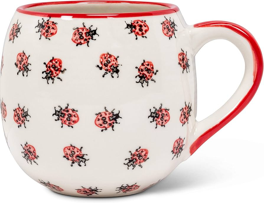 Abbott Collection 27-Ballon-Bug Allover Ladybug Ball Mug, 1 EA, Ivory/red | Amazon (US)