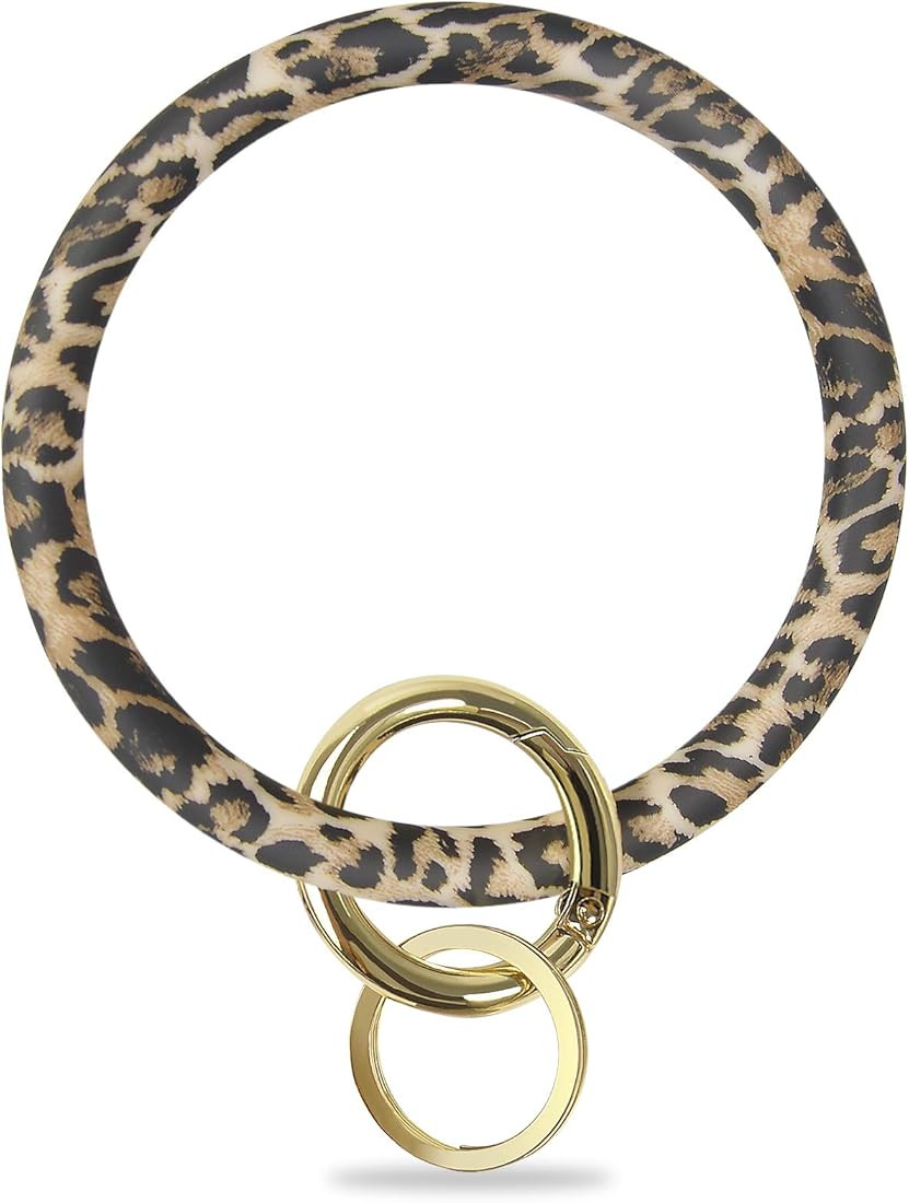 Keychain Bracelet,Silicon Wristlet Keychain Bangle Keyring Holder for Women Girl | Amazon (US)