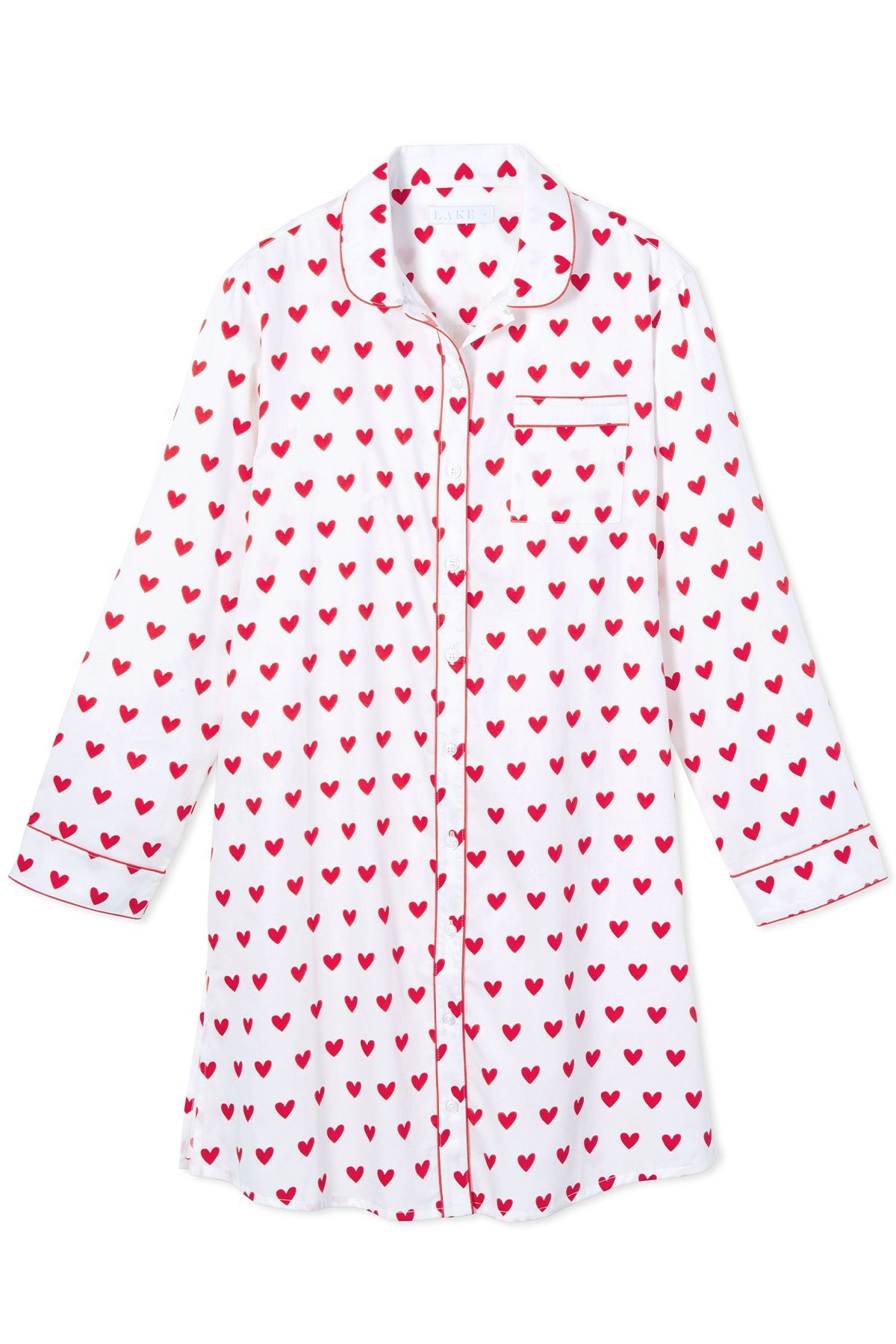 Poplin Nightshirt in Heart | LAKE Pajamas