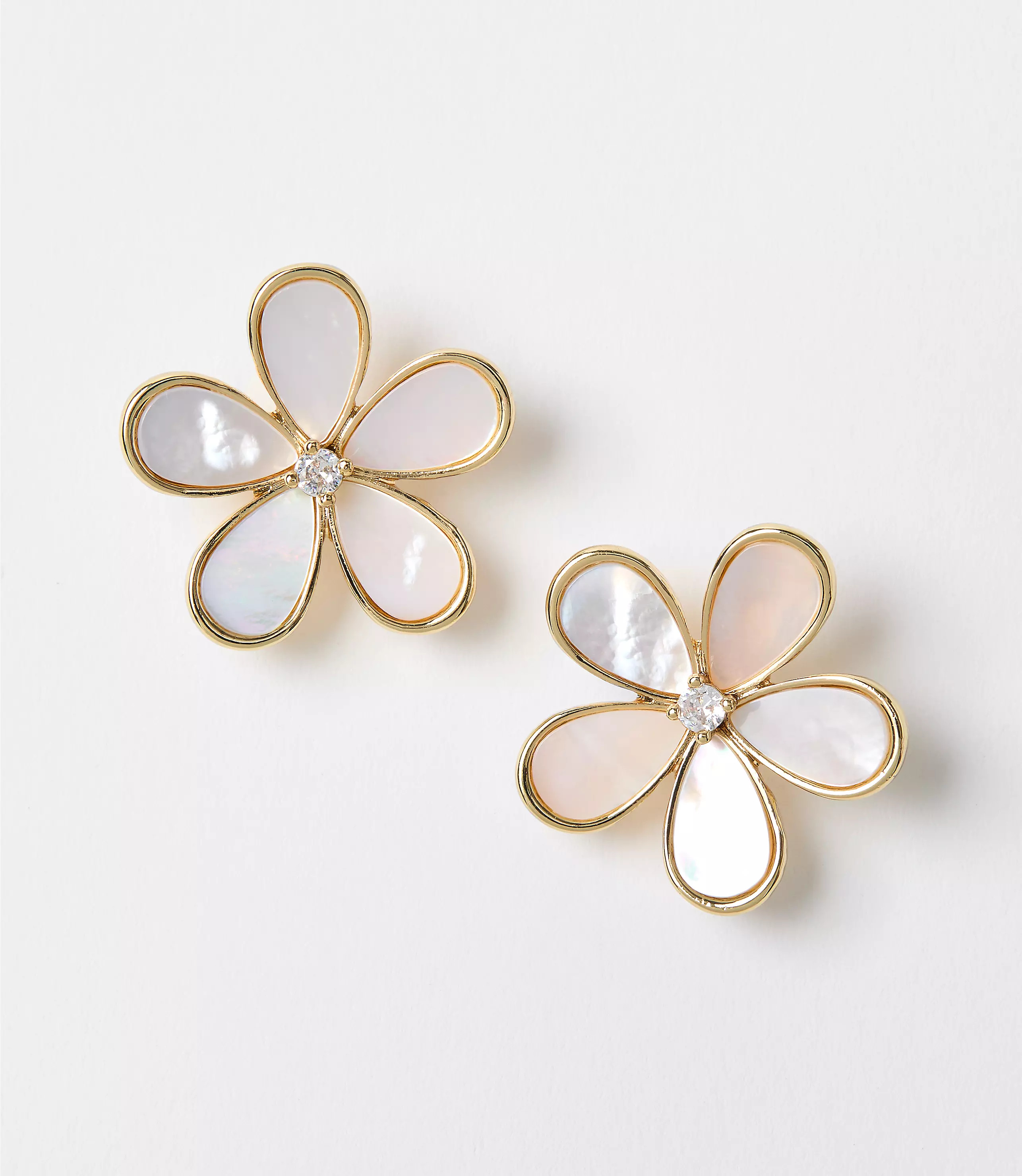 Mother Of Pearl Flower Stud Earrings | LOFT