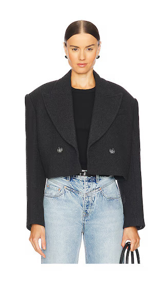 GRLFRND x Emily Gemma The Short Coat in Grey. Size L. Also in XL. | Revolve Clothing (Global)