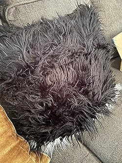 Phantoscope Faux Fur Solid Decorative Pillow Cover Fluffy Throw Pillow Mongolian Luxury Fuzzy Pil... | Amazon (US)