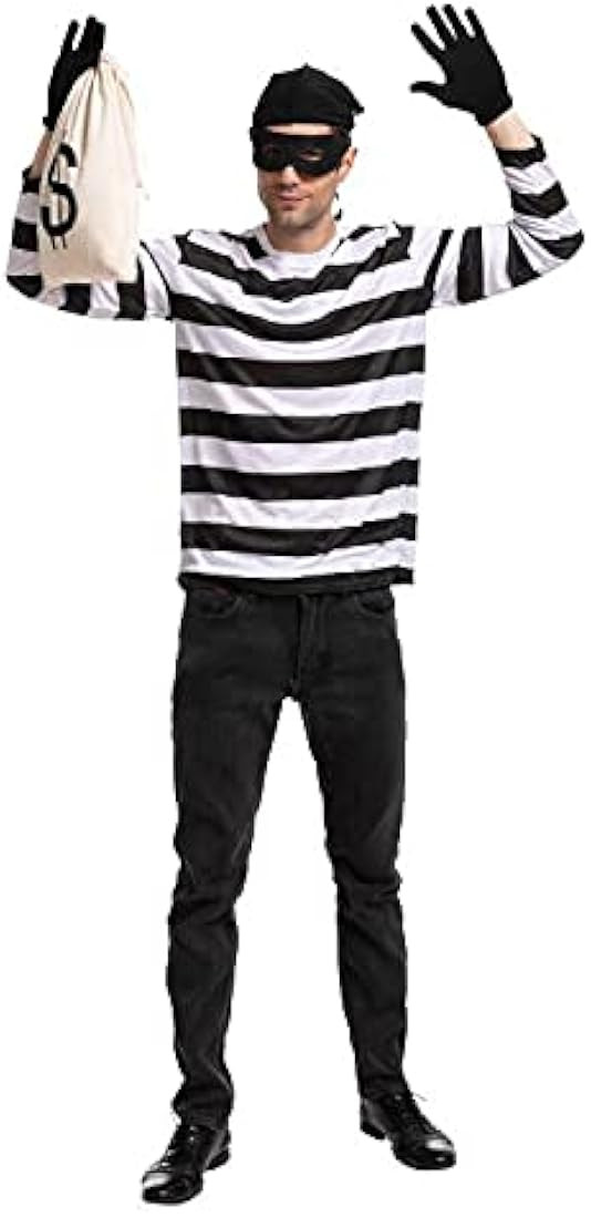 Spooktacular Creations Halloween Adult Robber Costume Set, Include T-shirt Gloves Bags and Eye Ma... | Amazon (US)
