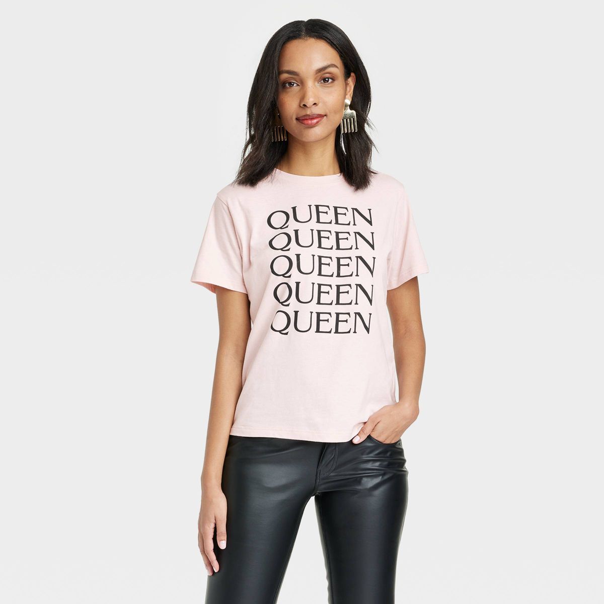 Black History Month Adult Legendary Rootz Short Sleeve Queen T-Shirt - Pink | Target