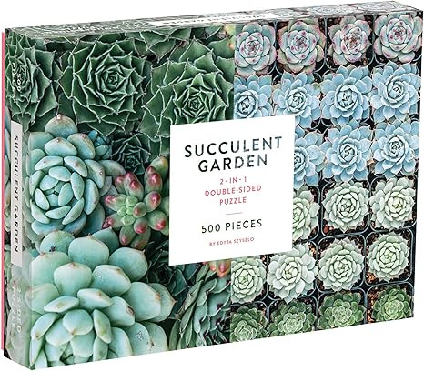 Galison Succulent Garden 500 Piece Double Sided Jigsaw Puzzle for Adults and Families, Fun Family... | Amazon (US)