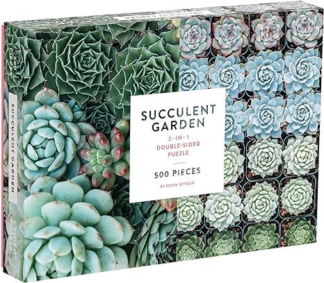 Galison Succulent Garden 500 Piece Double Sided Jigsaw Puzzle for Adults and Families, Fun Family... | Amazon (US)